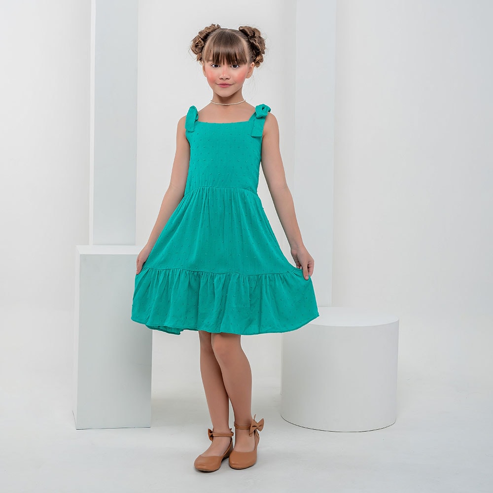 Vestido best sale verde rodado