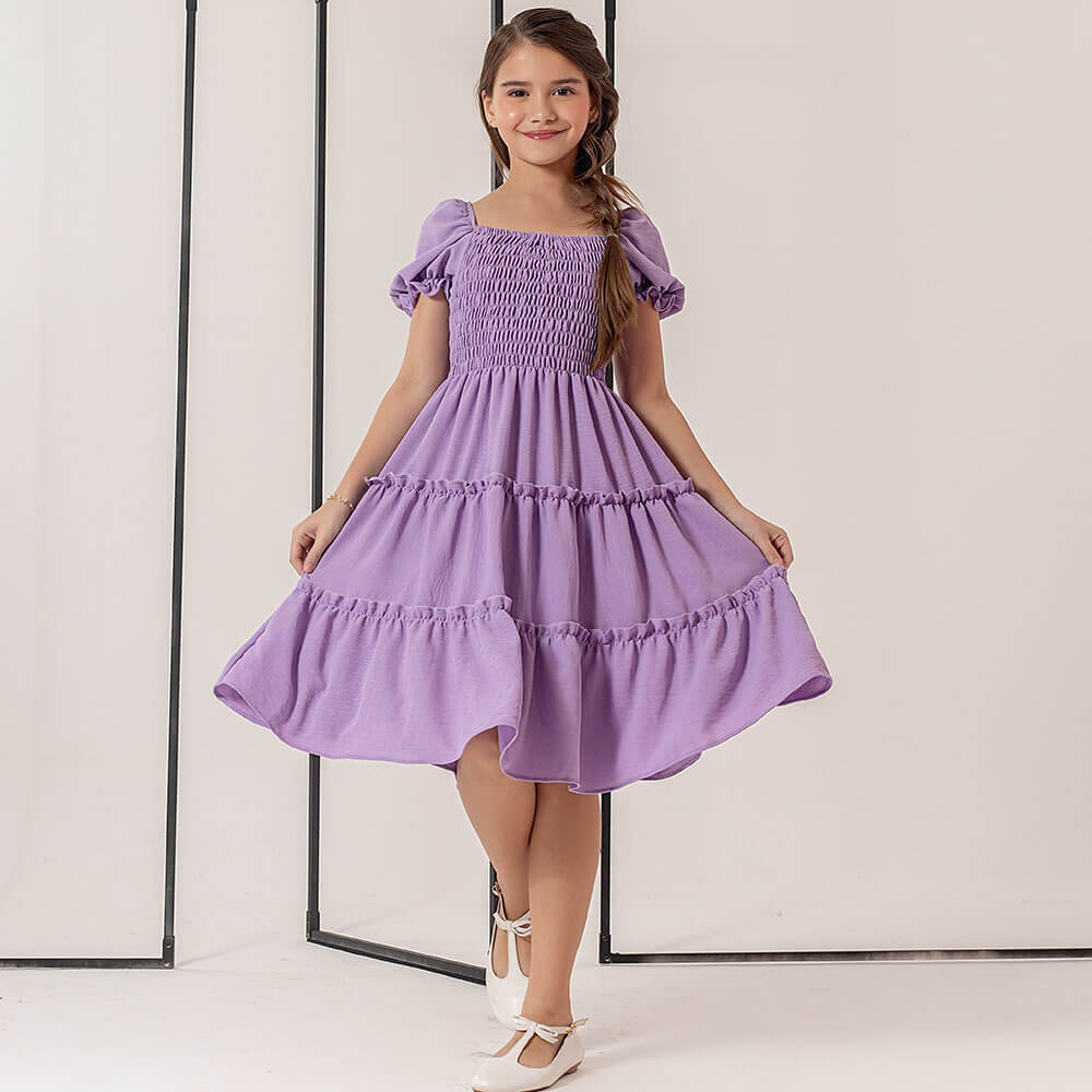 Vestido Roxo Vestido De Festa Estilo Princesa Infantil Vestido