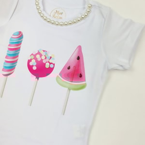 Blusa infantil pirulitos com melancia