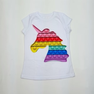 Blusa infantil t-shirt pop it unicórnio