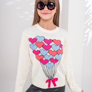 Blusa tricot infantil balões