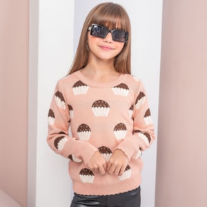 Blusa tricot infantil brigadeiro