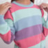 Blusa tricot infantil listrada lilás