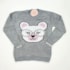 Blusa tricot infantil urso óculos