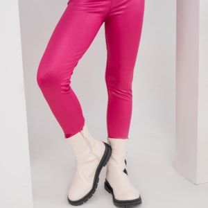 Calça legging infantil cirrê pink