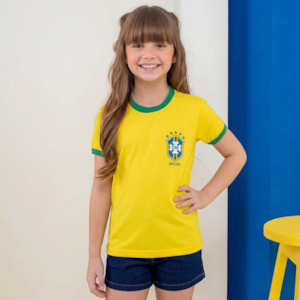 Camiseta Infantil Brasil Algodão
