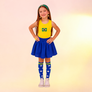 Conjunto Infantil Brasil Regata Bandeira