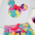 Conjunto infantil camuflado minnie c/ saia