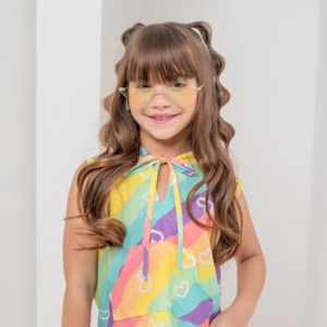 Conjunto infantil colorido candy com capuz