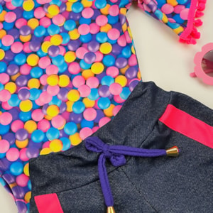 Conjunto infantil confete colorido