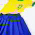 Conjunto infantil copa Brasil saia azul