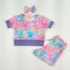 Conjunto infantil coração tie dye