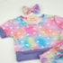 Conjunto infantil coração tie dye