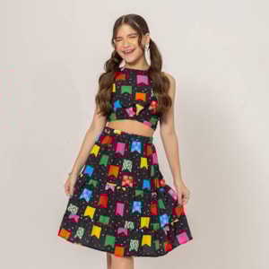 Conjunto Infantil Junino Bandeirinhas