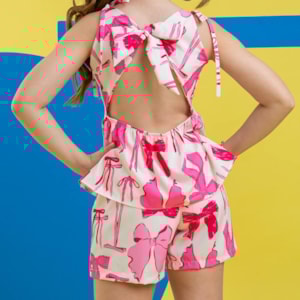 Conjunto Infantil Laço Rosa