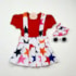 Conjunto infantil salopete estrelas