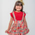 Conjunto Infantil Salopete Ursos Blusa Vermelha