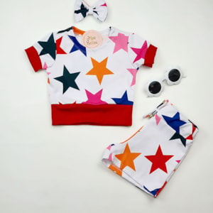 Conjunto infantil short estrelas