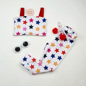 Conjunto infantil top e calça estrelas