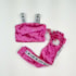 Conjunto infantil veludo rosa