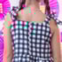 Conjunto Infantil Xadrez Junino Peplum
