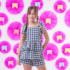 Conjunto Infantil Xadrez Junino Peplum