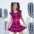 Conjunto Infantil Xadrez Pink Preto