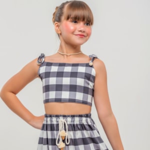 Vestido infantil xadrez vermelho junino - Mini Belas