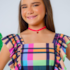 Conjunto Infantil Xadrez Short Saia