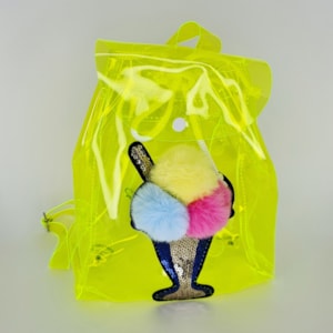 Mochila infantil sorvete amarelo neon