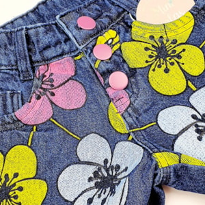 Short jeans infantil florido