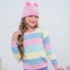 Touca tricot infantil rosa claro