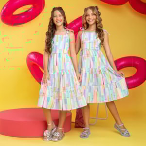 Vestido Infantil Aquarela Verão