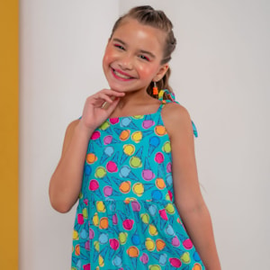 Vestido infantil azul sorvete