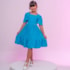 Vestido infantil azul turquesa