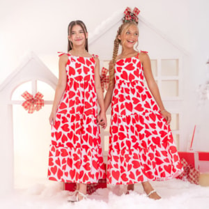 Vestido infantil Coração Vermelho