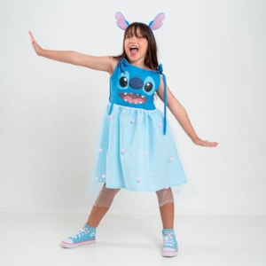 Vestido infantil Fantasia Stitch