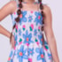 Vestido infantil flores azul