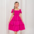 Vestido infantil fúcsia rodado