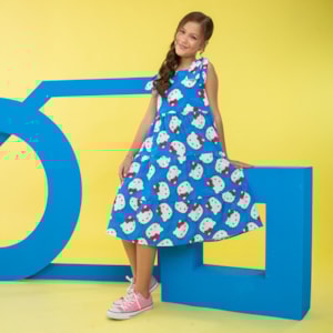 Vestido infantil Hello Kitty Azul