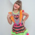 Vestido infantil junino neon