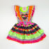 Vestido infantil junino neon