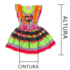 Vestido infantil junino neon