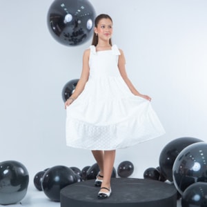 Vestido infantil Laise Branco Festa