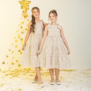 Vestido infantil Linho Bordado