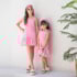 Vestido Infantil Listrado Rosa com Faixa