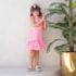 Vestido Infantil Listrado Rosa com Faixa