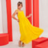 Vestido infantil longo amarelo sol