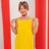 Vestido infantil longo amarelo sol