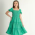 Vestido infantil rodado verde tiffany